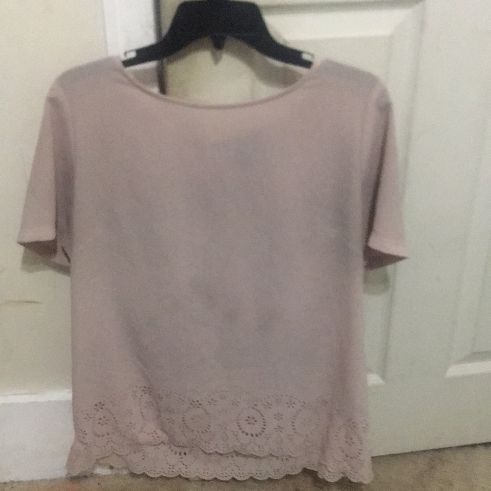 A pale pink blouse